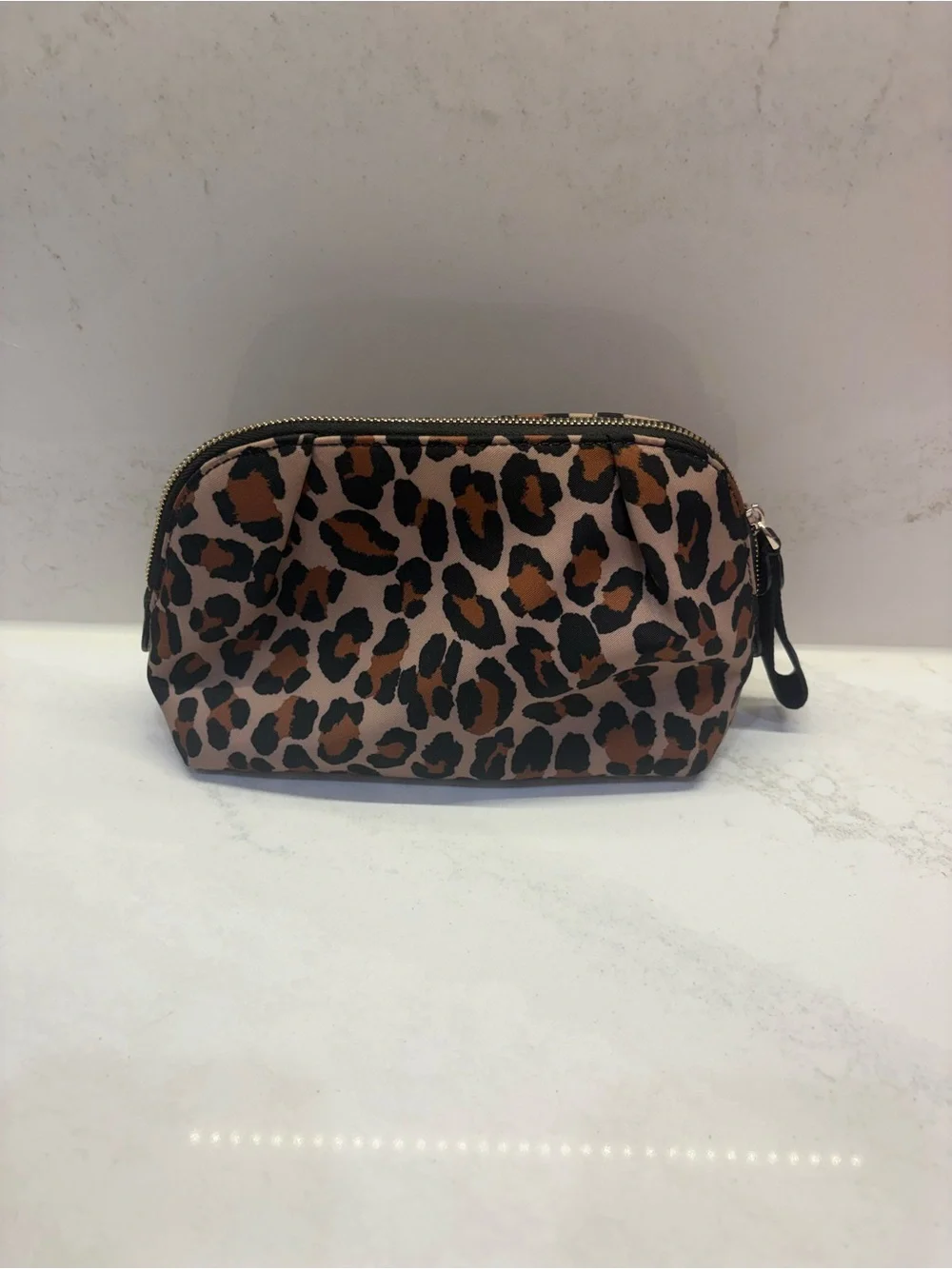 Kate Spade Leopard Print Cosmetic Pouch and Wallet in Brown & Black(Set)
